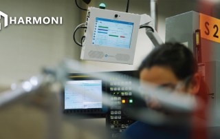 Harmoni with AI technology is installed onto a cnc machine in a manufacturing environment